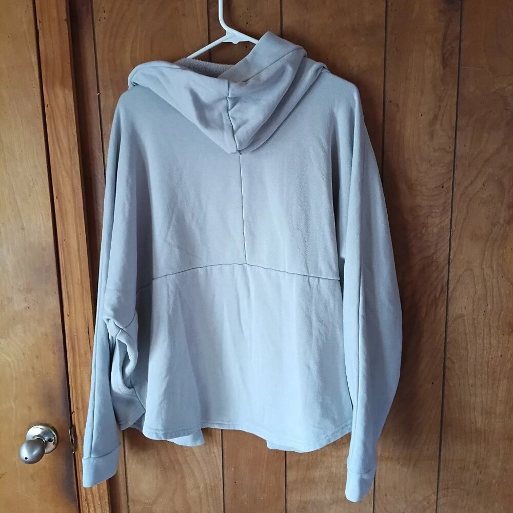 Discount Divas Open Front Hooded Sweat Jacket Size S/M Gray Lightweight Hoodie - Picture 3 of 3